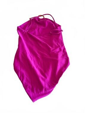 LPA Bright Pink Halter Neck One Piece with Ring Detail